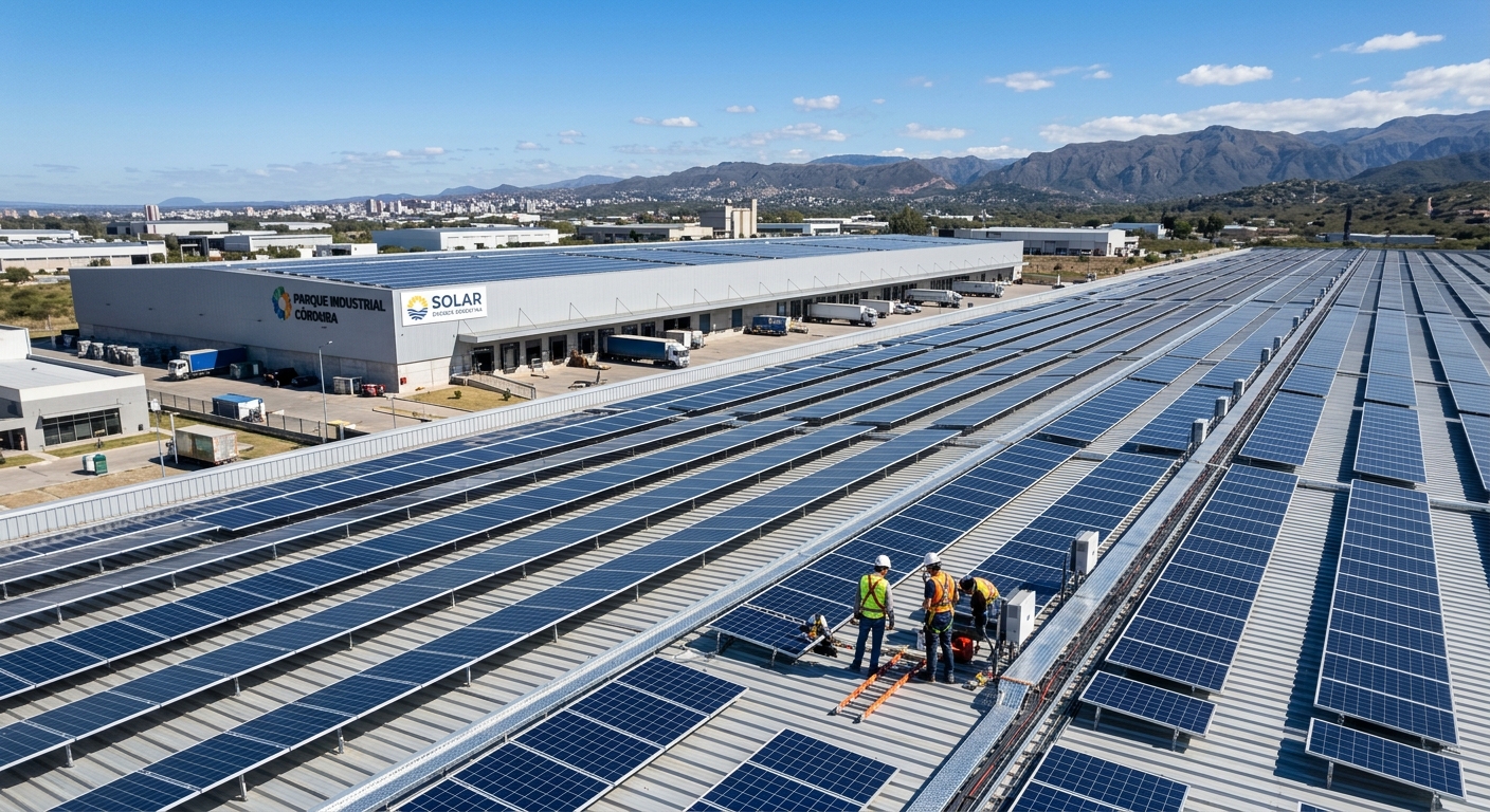 Sistema solar comercial para empresa en Córdoba — reducción de costos energéticos